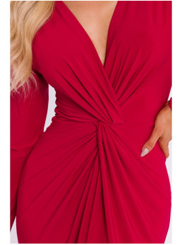 M840 Ilga suknelė su mazgu - raudona