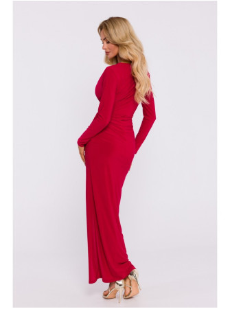 M840 Maksi suknelė su mazgu - raudona