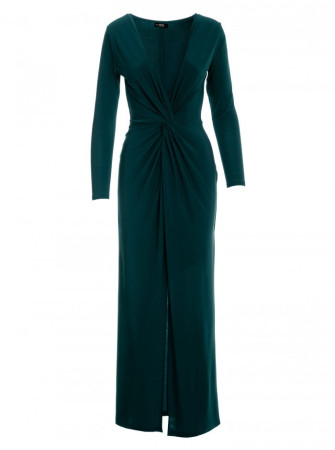 M840 Ilga suknelė su mazgu - bottle green