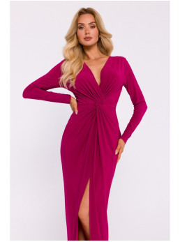 M840 Maksi suknelė su mazgu - ruby