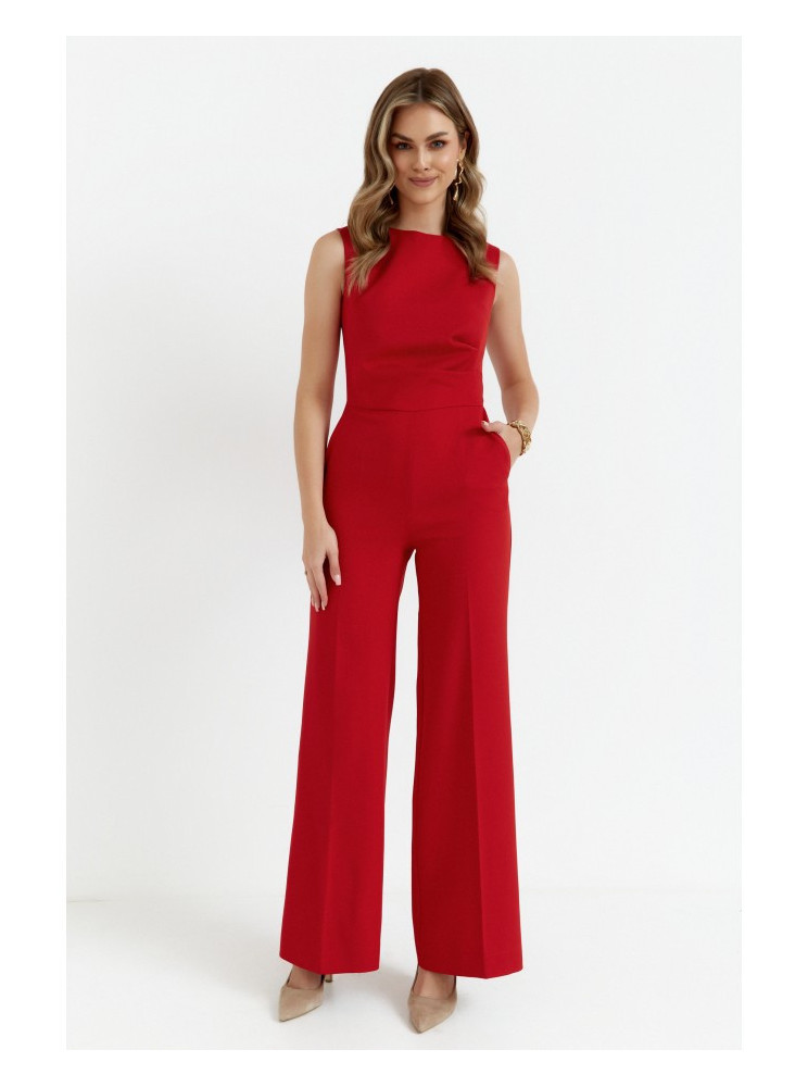 S115 Plačios kelnės kombinezonas - raudona