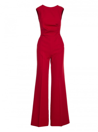 S115 Plačios kelnės kombinezonas - raudona