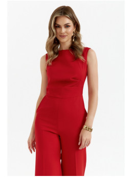 S115 Plačios kelnės kombinezonas - raudona
