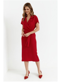 S363 Marškininė suknelė su dirželiu - raudona