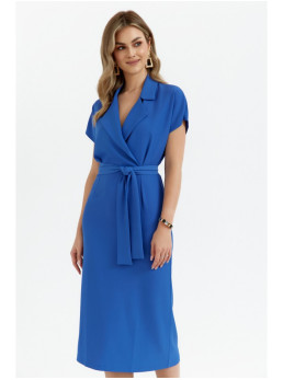 S363 Marškininė suknelė su diržu - mėlyna