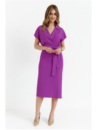 S363 Marškininė suknelė su dirželiu - levandų