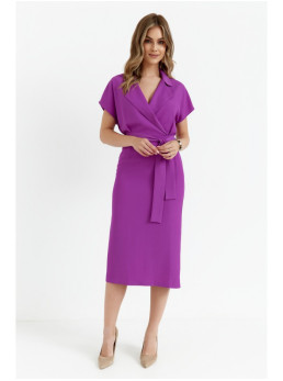 S363 Marškininė suknelė su dirželiu - levandų