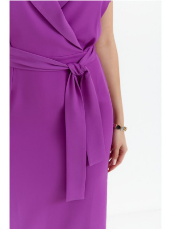 S363 Marškininė suknelė su dirželiu - levandų