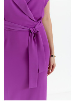 S363 Marškininė suknelė su dirželiu - levandų