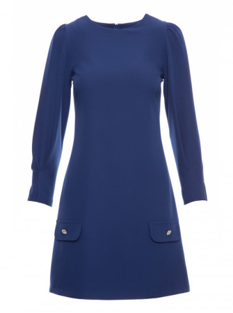 .K148 Trapecijos formos suknelė - tamsiai mėlyna