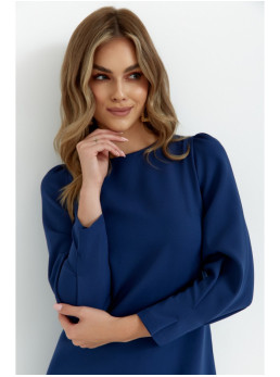 .K148 Trapecijos formos suknelė - tamsiai mėlyna