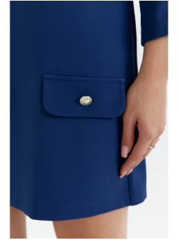 .K148 Trapecijos formos suknelė - tamsiai mėlyna