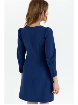 .K148 Trapecijos formos suknelė - tamsiai mėlyna