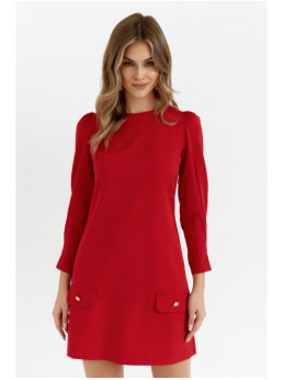 .K148 Trapecijos formos suknelė - raudona