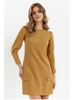 .K148 Trapecijos silueto suknelė - cinnamon