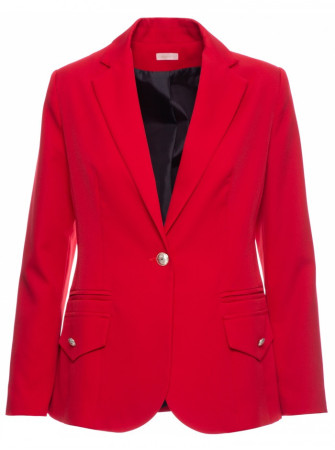 .K141 Švarkas su dvigubomis kišenėmis - raudona