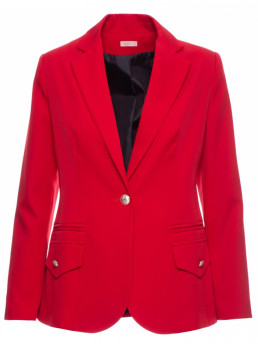 .K141 Švarkas su dvigubomis kišenėmis - raudona