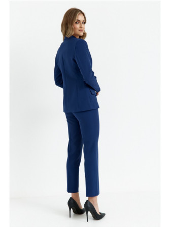 .K141 Švarkas su dvigubomis kišenėmis - tamsiai mėlyna