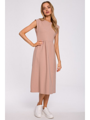 M581 High Waist Sleeveless Dress - mocca