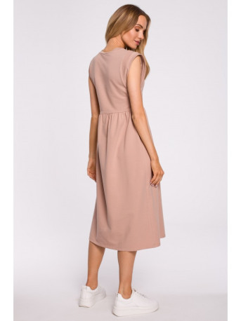 M581 Aukšto liemens suknelė be rankovių - Mocca