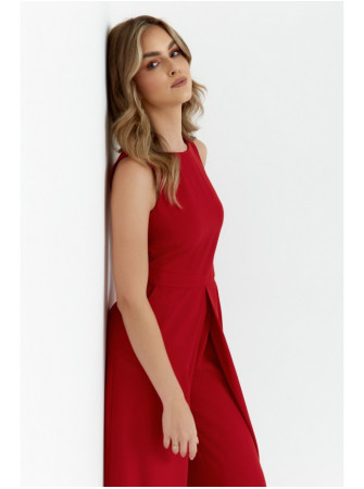 .K184 Plačios kelnės kombinezonas - raudona