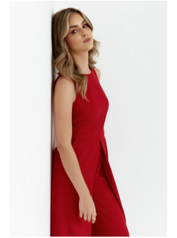 .K184 Plačios kelnės kombinezonas - raudona