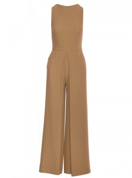 .K184 Plačios kelnės kombinezonas - smėlio