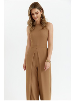 .K184 Plačios kelnės kombinezonas - smėlio