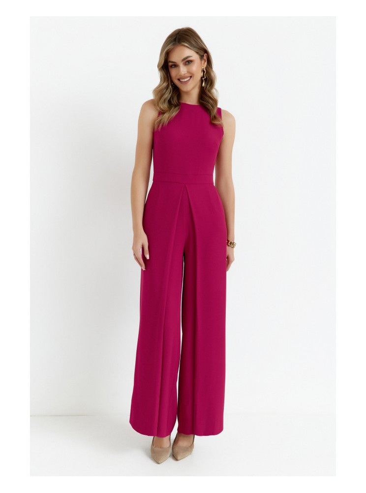 .K184 Plačios kelnės kombinezonas - slyvų