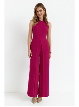 .K184 Plačios kelnės kombinezonas - slyvų