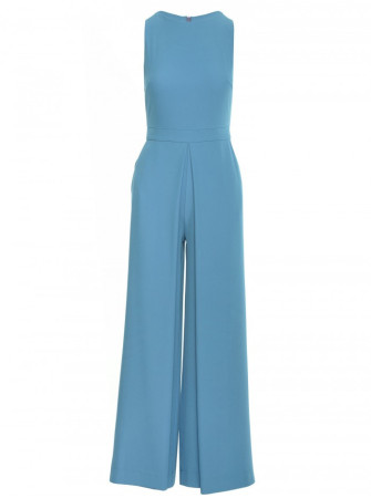 .K184 Plačios kelnės kombinezonas - dangaus mėlyna