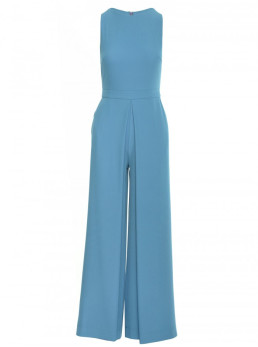.K184 Plačios kelnės kombinezonas - dangaus mėlyna