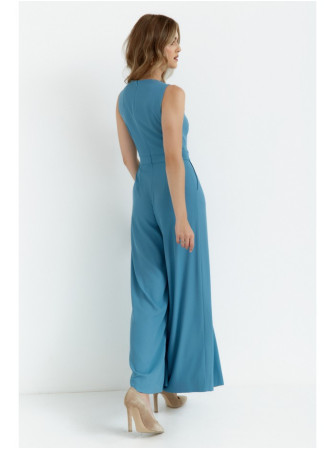 .K184 Plačios kelnės kombinezonas - dangaus mėlyna