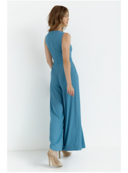 .K184 Plačios kelnės kombinezonas - dangaus mėlyna