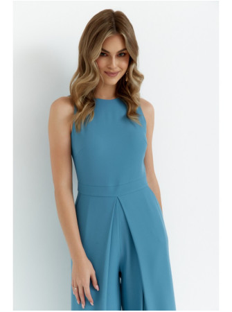 .K184 Plačios kelnės kombinezonas - dangaus mėlyna