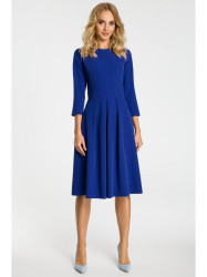 M335 Dress with box pleat in front - royal blue