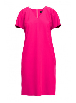 S392 Laisvo stiliaus suknelė V formos iškirpte - rožinė