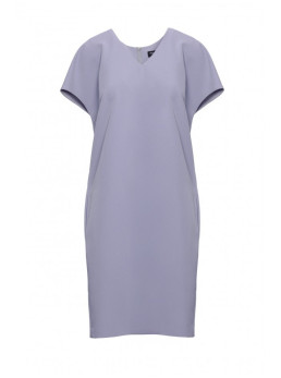 S392 Laisvo stiliaus suknelė V formos iškirpte - dove grey