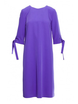 S393 A silueto suknelė su raišteliais ant rankovių - violetinė