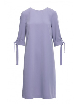 S393 A silueto suknelė su raišteliais ant rankovių - dove grey