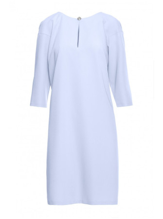 S394 Laisvo stiliaus suknelė su rakinės skylutės iškirpte - šviesiai mėlyna