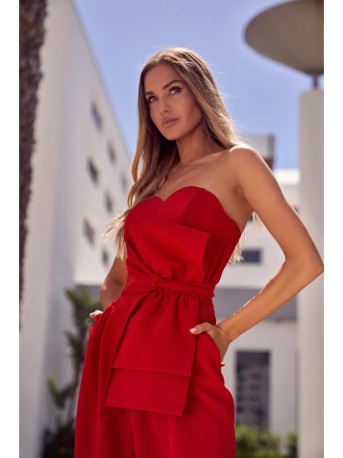 M571 Strapless Jumpsuit - red