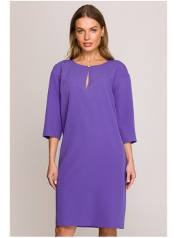 S394 Laisvo stiliaus suknelė su rakinės skylutės iškirpte - violetinė