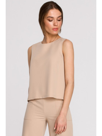S257 Sleeveless blouse - beige