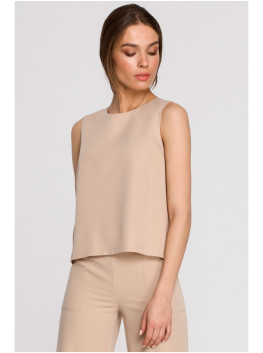 S257 Sleeveless blouse - beige