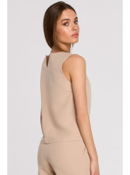 S257 Sleeveless blouse - beige