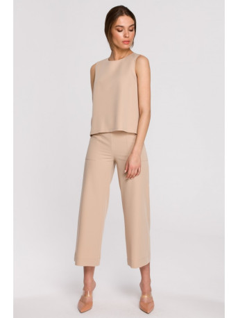 S257 Sleeveless blouse - beige