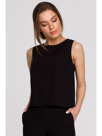 S257 Sleeveless blouse - black