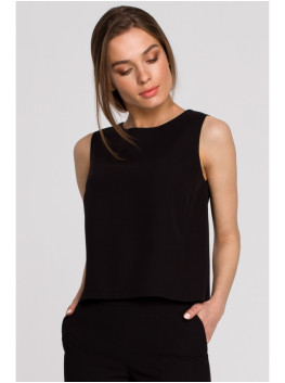 S257 Sleeveless blouse - black