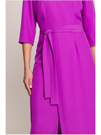 S396 Vidutinio ilgio suknelė su klostėmis - levandų